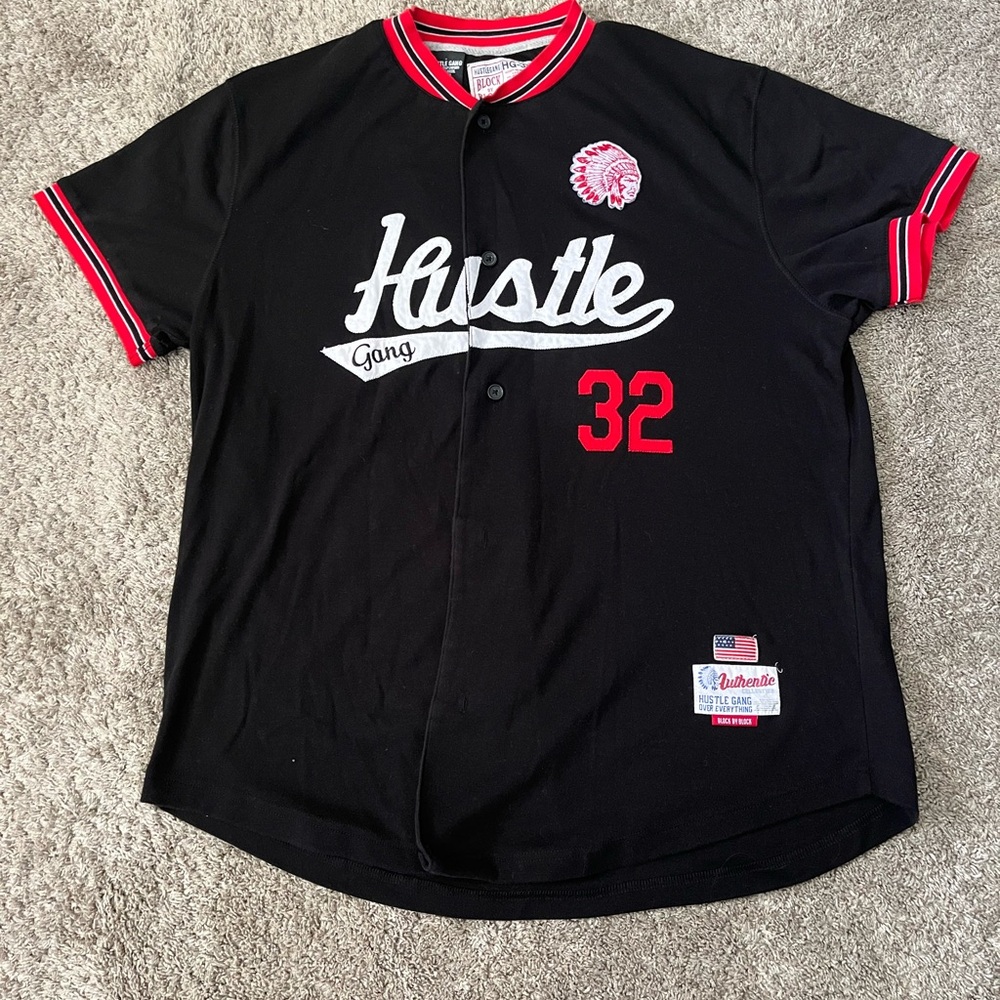 (M5) Hustle Gang 32 Wolves Jersey Mens Size 3XL Hip Hip Black Embroidered RARE